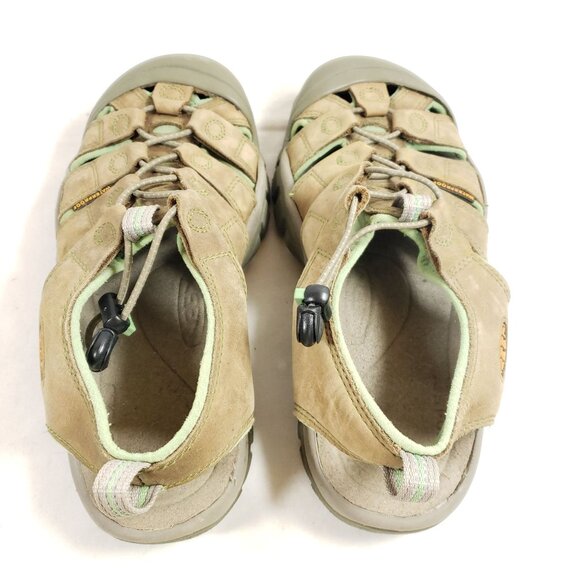 Keen Womens Size 9 Waterproof Hiking Fishermans Sandals Tan & Green - Picture 7 of 9
